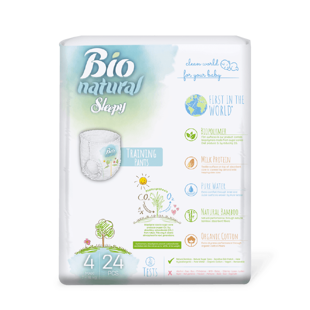 Bio Natural Training Pants 4 Maxi 24 Pieces (7-16 Kg)